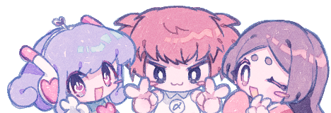 歓迎する3人娘のイラスト